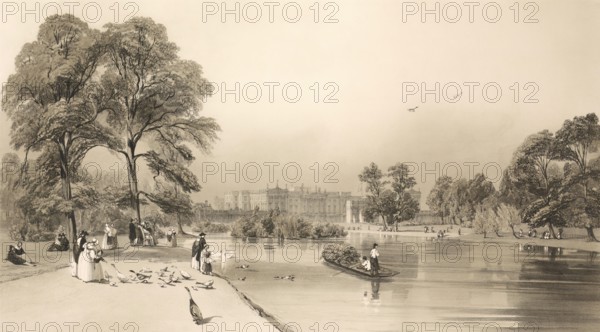 St James's Park, Buckingham Palace, London, England, after Thomas Shotter Boys, 1842