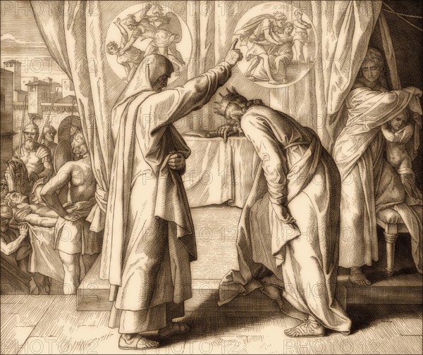 Nathan Confronts David, Old Testament, by Julius Schnorr von Carolsfeld