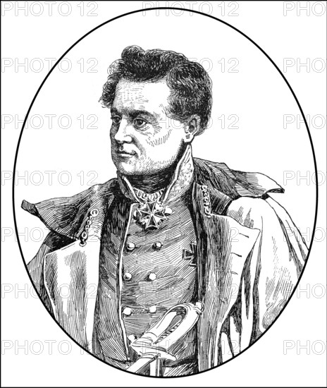 Portait of August Wilhelm Antonius Graf Neidhardt von Gneisenau, 1760 - 1831, a Prussian Field Marshal, Portrait von August Wilhelm Antonius Graf Neidhardt von Gneisenau, 1760 - 1831, ein preußischer Generalfeldmarschall