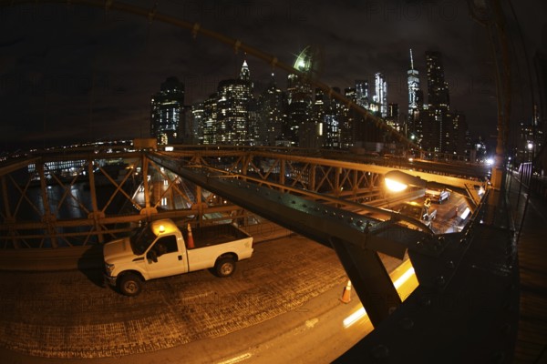 Night of the Brooklyn Bridge. Shooting Location: New York, Manhattan