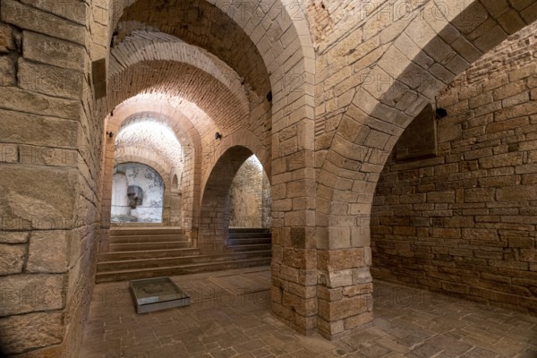 Pre-romanesque church, Royal Monastery of San Juan de la Peña, Botaya, Huesca, Aragon, Spain, Europe