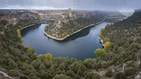 Meander, Las Hoces del Río Duratón Natural Park, Segovia province, Spain, Europe