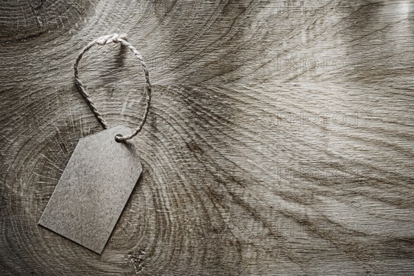 Price tag on wooden board