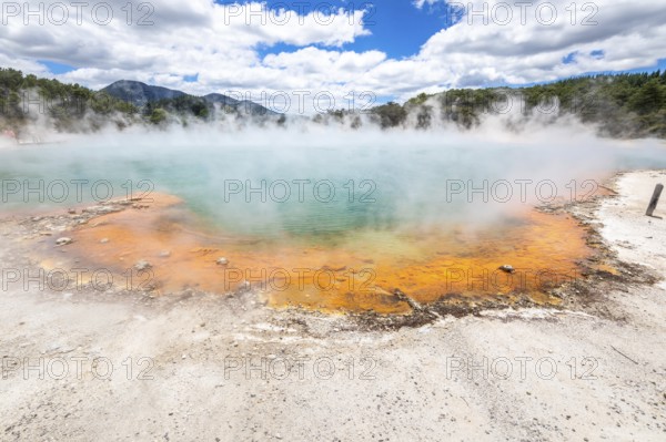 An image of the hot sparkling lake in New Zealand