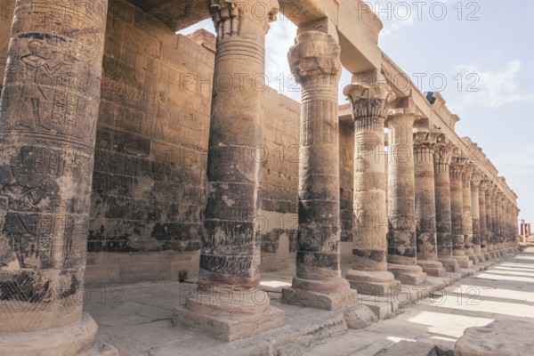 Uncover the mysteries of the Philae Temple in Aswan, a sacred sanctuary that transports you to the heart of Egypt's past. This photograph captures the essence of this historical gem, making it a perfect addition to travel brochures, blogs, or cultural presentations. Experience Egypt's summer allure through captivating images of the Pyramids, Sphinx, and a scenic Nile cruise from Aswan to Luxor. Immerse yourself in ancient history and vibrant landscapes