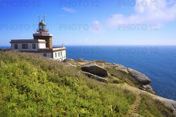 Finisterre lighthouse Fisterra at the end of Saint James way in Galicia Spain