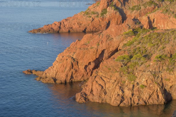 Esterel massif along the Mediterranean coast in the French Riviera