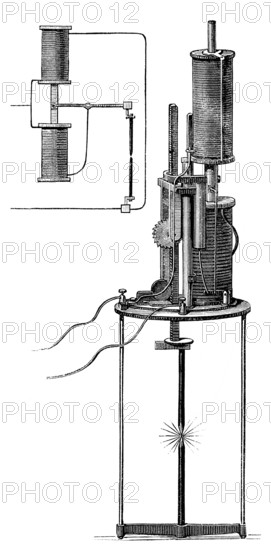 Elektrische Kohlebogenlampe, 1879, von Ernst Werner von Siemens, 1816 - 1892, einem deutschen Erfinder