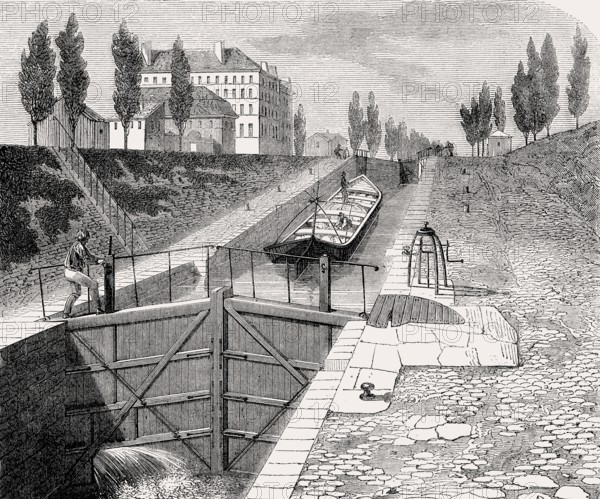 The Canal Saint-Martin, Paris, France, 19th century, Europe