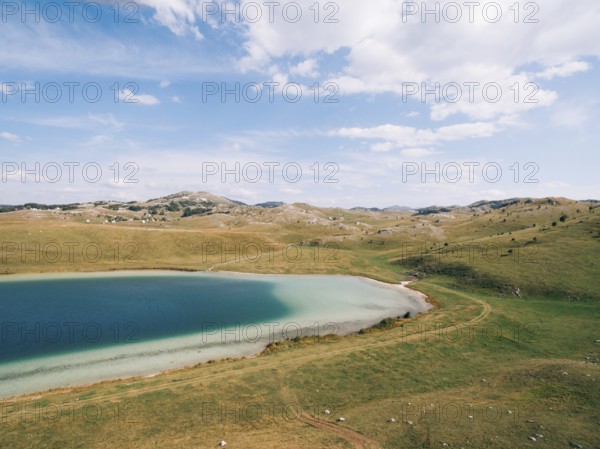 Lake Vrazje against the background of blue sky. Montenegro., Šavnik, Montenegro, Europe