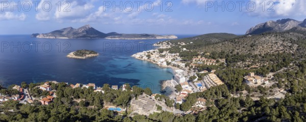 Castell de Sant Elm, Old hospital and defense tower, dating from the 14th century, Sant Elm, andratx coast, Majorca, Balearic Islands, Spain, Europe