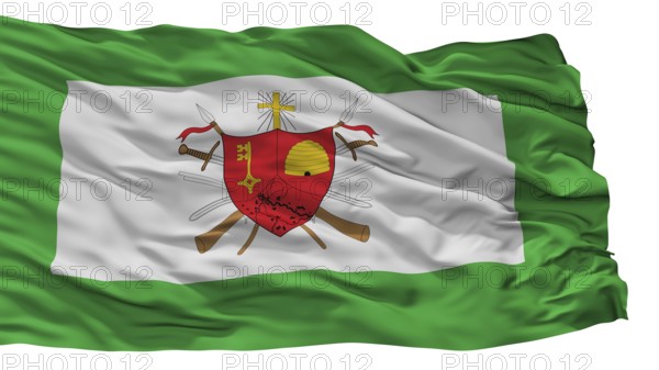 Magangue City Flag, Country Colombia, Bolivar Department, Isolated On White Background