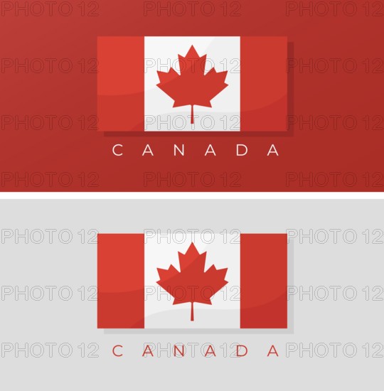 Canada flag isolated on red and white background. Vector illustration