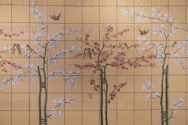 Tile panel, 1902, glazed ceramics, Casa Cetre de Portopi, La Roqueta factory, Museu de Mallorca, Palma, Majorca, Spain, Europe