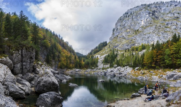 ?rno lake, route to Mount Triglav from Lake Bohinj, Triglav National Park, Julian alps. Slovenia, Central Europe