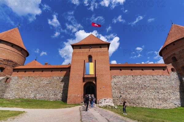 Trakai Island Castle on Lake Galve in Trakai, Lithuania, Europe