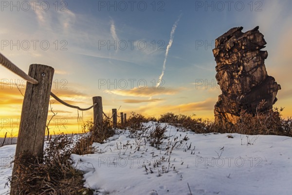 Devil's Wall Harz near Thale Neistedt in winter