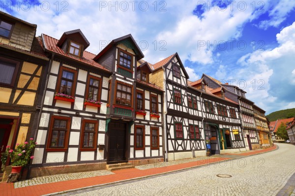 Stolberg facades in Harz mountains of Germany