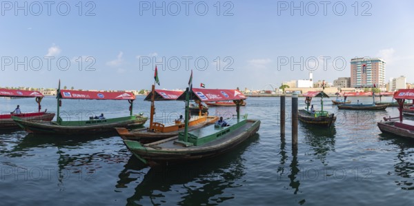 A picture of abra boats at the Dubai Creek