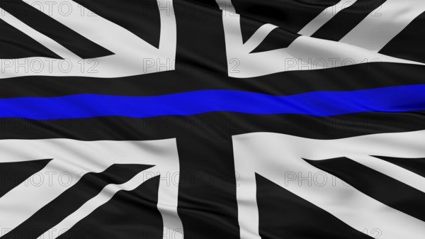 Union Jack Thin Blue Line Flag, Close Up View