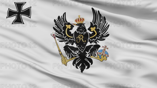War Ensign Of Prussia 1816 Flag, Closeup View