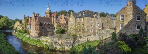 Panorama Of The Water Of Leith As It Winds Through The Historic Dean Village In Edinburgh