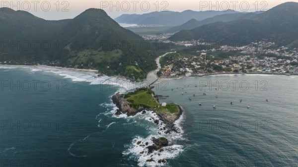 Florianopolis, Armação beach, aerial view. Santa Catarina, SC