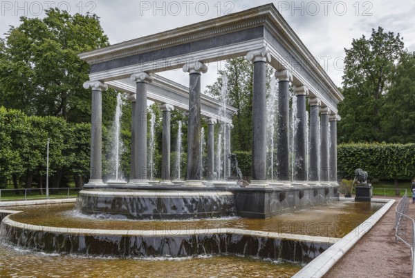 Lion Cascade in LOwer park in Peterhof, Russia, Europe
