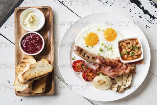 Traditional full english british breakfast meal set