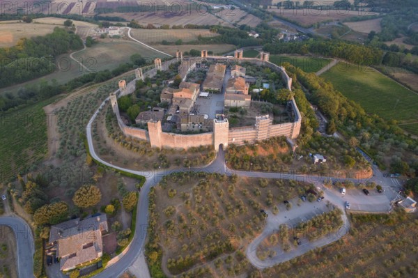 Aerial photographic documentation of the village of Monteriggiori Tuscany Italy