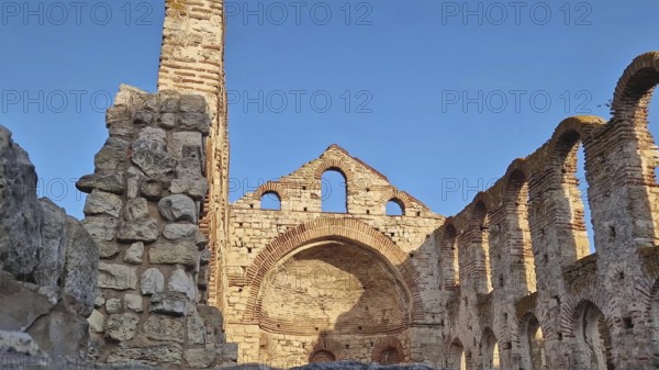Hagia Sophia medieval Church ruins, The Old Bishopric in the old town of Nessebar, UNESCO world heritage in Bulgaria, ancient Mesembria settlement