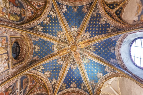 Toledo, Spain, December 16, 2018 : Ceiling of the Primate cathedral of Saint Mary in Toledo, Spain, Europe