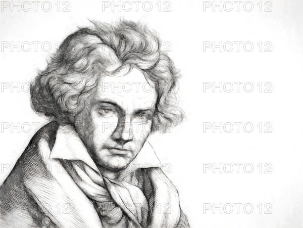 Ludwig van Beethoven, 1770 -1827, German composer, digitally altered