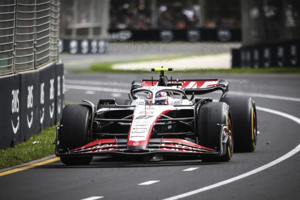 MELBOURNE, AUSTRALIA, APRIL 01: Nico Hulkenberg of Germany drives the Haas F1 VF-23 Ferrari on race day during the 2023 Australian Grand Prix at Albert Park on April 1, 2023 in Melbourne, Australia, Oceania