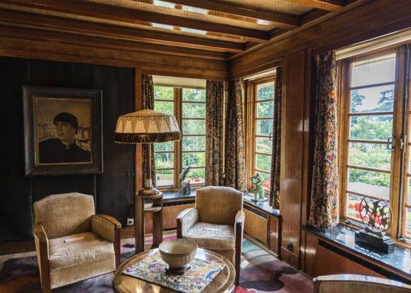 Uccle, Brussels/ Belgium, 05 24 2018: Atr nouveau luxury interior of the Van Buuren museum