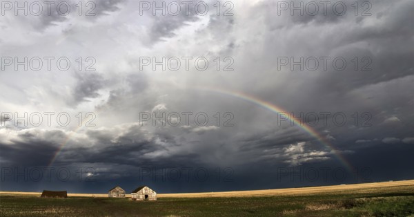 Prairie Storm Clouds Canada Saskatchewan Abandoned Buildings