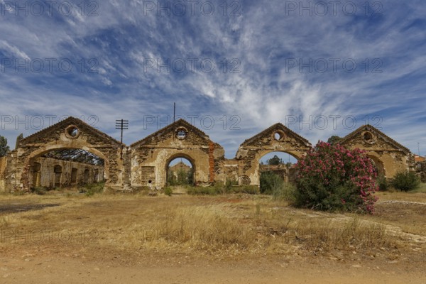 Engine shed of the former São Domingos mine, Alentejo, Portugal, Europe