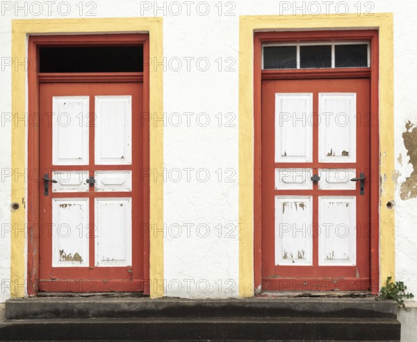 Old weathered front doors