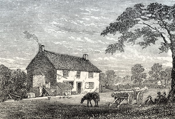 Birthplace of George Stephenson, 1781 – 1848, British mechanical engineer, Wylam, Northumberland, England, United Kingdom, Europe