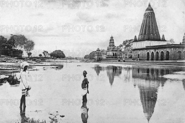 Old vintage photo of lord ganesh temple wai mahableshwar maharashtra India