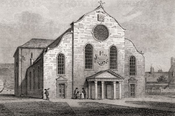 Canongate Church, Edinburgh, Scotland, 19th century, Views in Edinburgh by J. & H. S. Storer, 1820