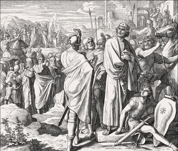 Rehoboam and Jeroboam I, Old Testament, by Julius Schnorr von Carolsfeld