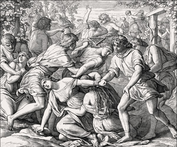 Benjaminites Seize Wives from Shiloh, Old Testament, by Julius Schnorr von Carolsfeld