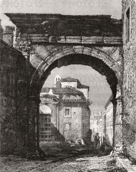 The Arch of Gallienus, Porta Esquilina, Servian Wall, Rome, Italy, 19th Century, Europe