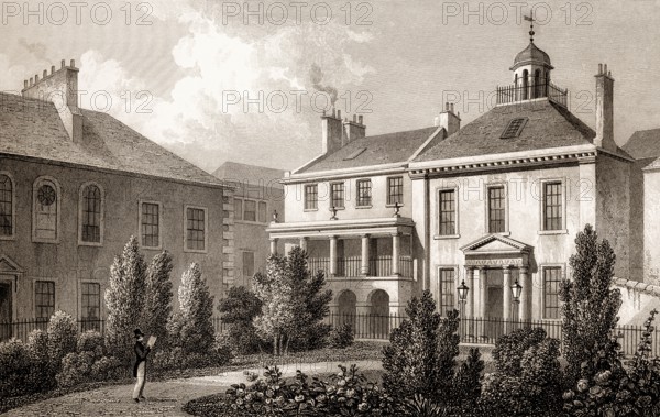 Surgeon's Square in 1829, Edinburgh, Scotland, 19th century, from Modern Athens by Th. H. Shepherd