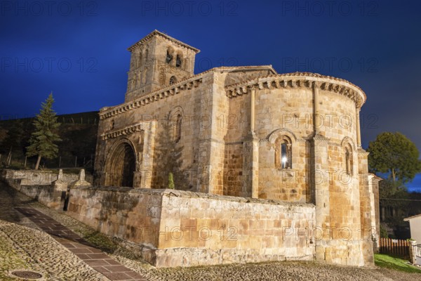 Collegiate church of San Pedro de Cervatos, Romanesque, Cervatos, municipality of Campoo de Enmedio, Cantabria, Spain, Europe
