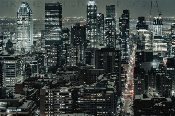 Montreal night view (conditionalon). Shooting Location: Montreal, Canada, North America