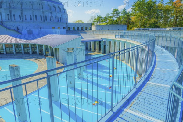 A beautiful swimming pool (Shichigahama International Village). Shooting Location: Miyagi Prefecture, Miyagi County