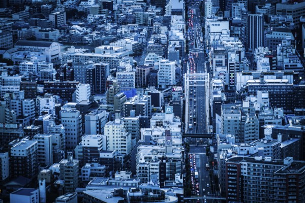Image of the road visible from the Yokohama Landmark Tower. Shooting Location: Yokohama-city kanagawa prefecture