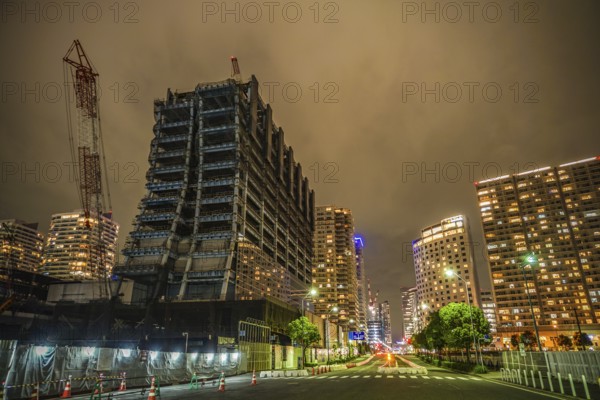 High-rise building construction site of the Yokohama Minato Mirai. Shooting Location: Yokohama-city kanagawa prefecture